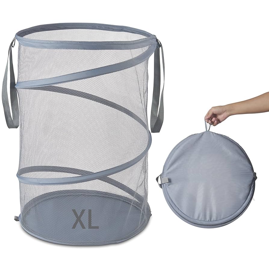 Amazon.com: Mesh Popup Laundry Hamper 115L Collapsible